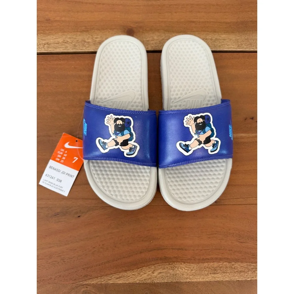 Nike Benassi JDI Slides Sandal Blue Fury Hiker 631261-038 Men's 7